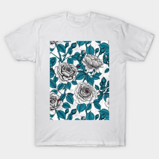 White roses and ladybugs T-Shirt